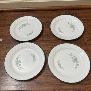 Corelle CALLAWAY IVY Swirl Pattern - 7 1/4" Bread Dessert Plates Set of 4